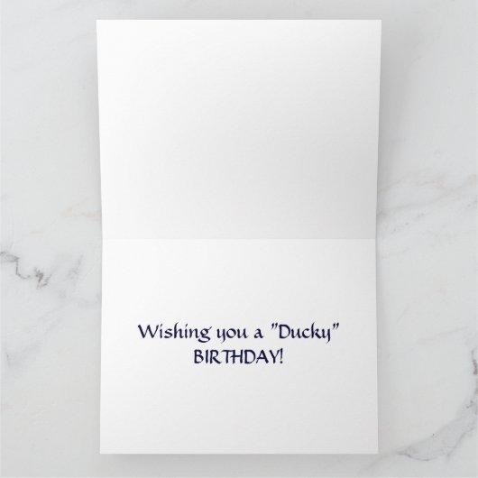 マガモのアヒルの誕生日の挨拶状 カード (内部)