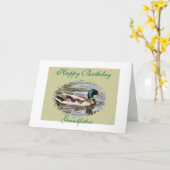 マガモのアヒル カード (黄色い花)