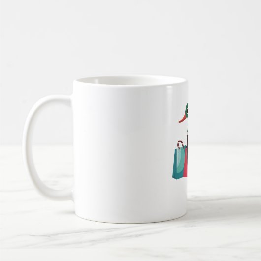 マガモのダックパンはおもしろい鳥 コーヒーマグカップ (左)
