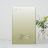 マガモのドレークのカスタムの文房具 便箋 (スタンド正面)