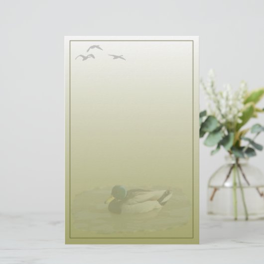 マガモのドレークのカスタムの文房具 便箋 (スタンド正面)