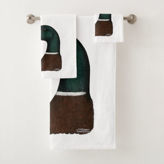 マガモのドレークの頭部 バスタオルセット (インサイチュ)