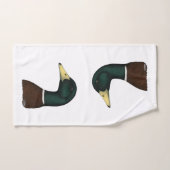 マガモのドレークの頭部 バスタオルセット (ハンドタオル)
