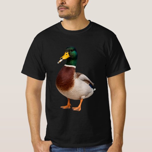 マガモのビンテージ喫煙ミーム タバコ Tシャツ (正面)