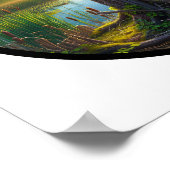 マガモの円形3Dイメージ飛んでいる ポスター (角)