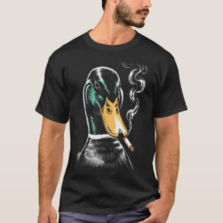 マガモの喫煙するミーム 笑えるマガモ Tシャツ