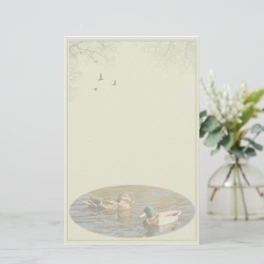 マガモの組のカスタムの文房具 便箋 (スタンド正面)