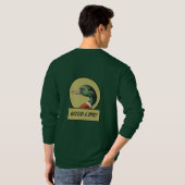 マガモの頭の森の緑の長袖Tシャツ Tシャツ (裏面フル)