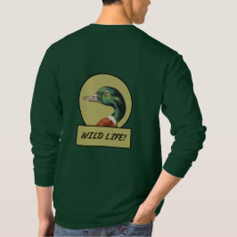 マガモの頭の森の緑の長袖Tシャツ Tシャツ