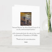 マガモは着陸の旅行者の写真の挨拶状を引込めます カード (裏面)