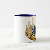 マガモは飛行を引込めます ツートーンマグカップ (中央)