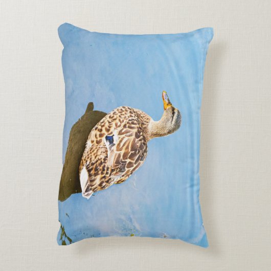 マガモまたは野生のアヒル アクセントクッション (裏面(縦))