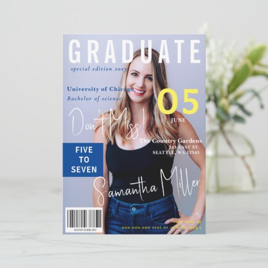 マガモダンジンカバー2枚の写真卒業 招待状 (スタンド正面)