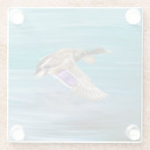 マガモ飛んでいる ガラスコースター (裏面)