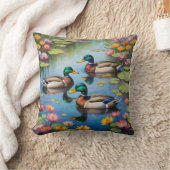 マガモ3羽 クッション (ブランケット)