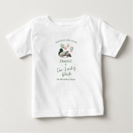 マガモ ラッキー・ダック 1歳の誕生日 ベビーTシャツ