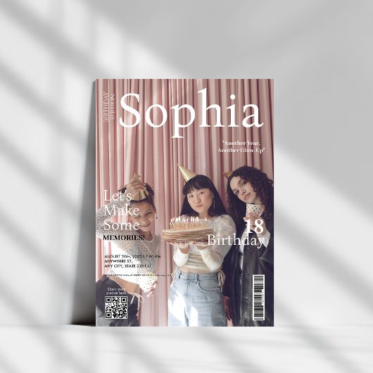 マガユニークジンカバーqrコード18誕生日 招待状