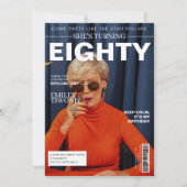 マガユニークジン80誕生日カスタム写真 招待状 (正面)