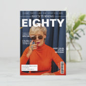 マガユニークジン80誕生日カスタム写真 招待状 (スタンド正面)