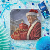 マガレッドサック付きサンタクローストランプ ペーパープレート (パーティー)