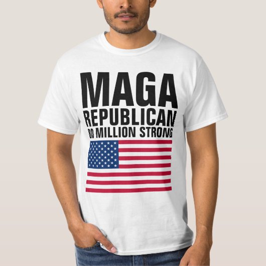 マガ共和党トランプ8千万人の強い Tシャツ (正面)