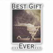 マガ最高のーで贈り物の永遠のクリスマスの赤ちゃん シール (正面)