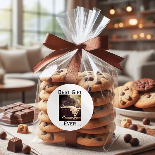 マガ最高のーで贈り物の永遠のクリスマスの赤ちゃん ラウンドシール