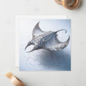 マガ転がジン紙マンタ線グリーティングカード ノートカード (正面/裏面インサイチュ)