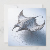 マガ転がジン紙マンタ線グリーティングカード ノートカード (正面)