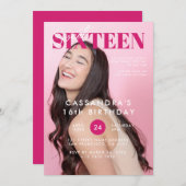 マガ10代のジンカバーSweet sixteen誕生日 招待状 (正面/裏面)