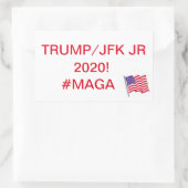 マガ！トランプ/JFK JR 2020に投票！ 長方形シール (バッグ)