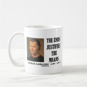 マキアベリの端は手段の引用文を正当化します コーヒーマグカップ (左)