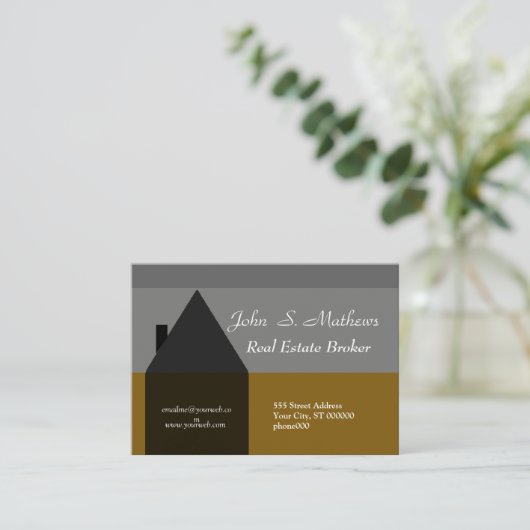 マキシの印象の上品な住宅販売の不動産業者 名刺 (スタンド正面)
