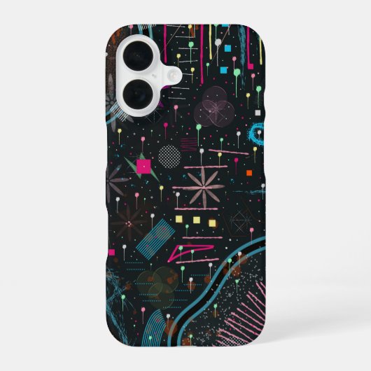 マキシマリスト抽象表現  iPhone 16ケース (裏面)