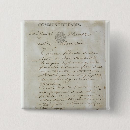 マキシミリアンde Robespierreからの呼出し 缶バッジ (正面)