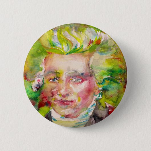 マキシミリアンROBESPIERRE -紙の水彩画 缶バッジ (正面)