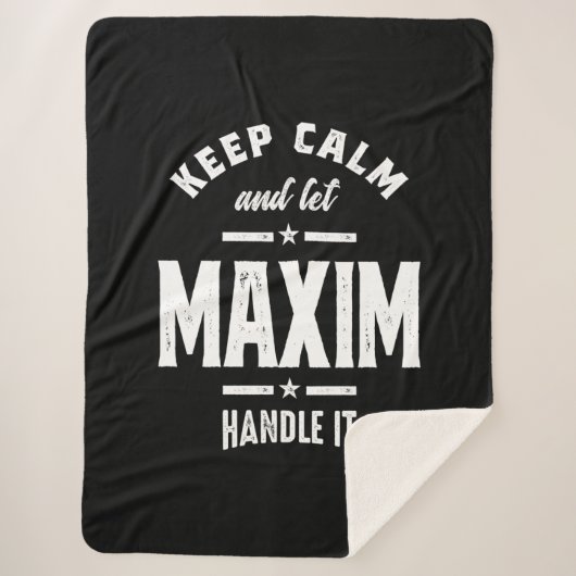 マキシム名パーソナライズされた誕生日 シェルパブランケット (正面)