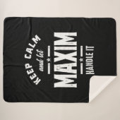 マキシム名パーソナライズされた誕生日 シェルパブランケット (正面(横))