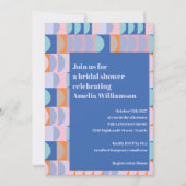 マキシモダンマリストユニークブルーパープルブライダルシャワー 招待状 (正面)