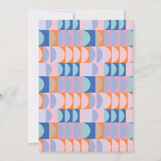 マキシモダンマリストユニークブルーパープルブライダルシャワー 招待状 (裏面)