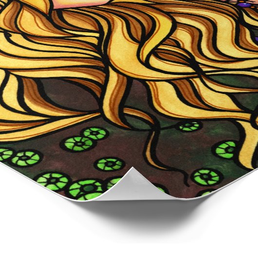 "マキシン"マーメイドベータ魚ファンタジー妖精アート ポスター (角)