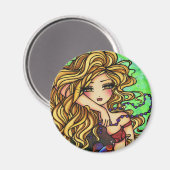 "マキシン"マーメイドベータ魚ファンタジー妖精アート マグネット (正面/裏面)