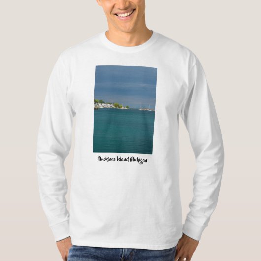 マキナック島の港 Tシャツ (正面)