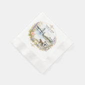 マキナック島の結婚式用ナプキン 縁ありカクテルナプキン (角)