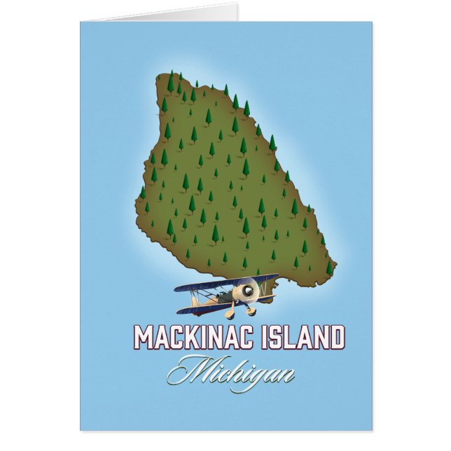 マキナック島ミシガン地図 (正面)