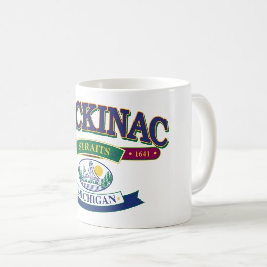 マキナック島 - 海峡 コーヒーマグカップ (正面右)
