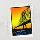 マキナック橋の郵便はがき ポストカード (正面/裏面)