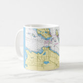 マキナック海峡航海チャート コーヒーマグカップ (正面左)