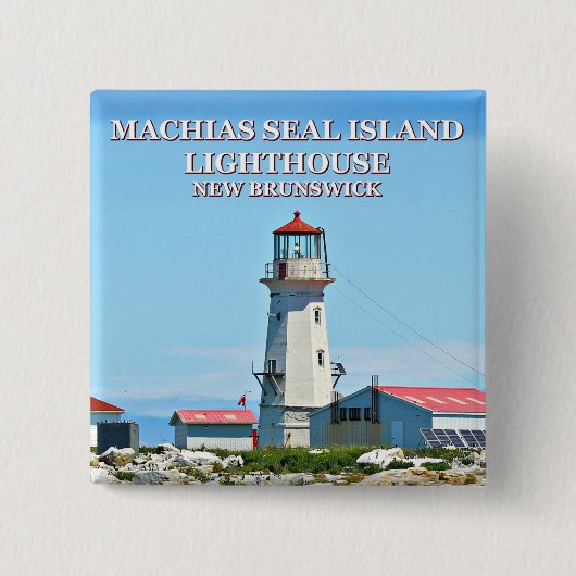 マキャスシールアイランドライトハウスニューブランズウィックピン 缶バッジ (正面)