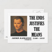 マキャヴェリが手段の引用文を正当化 ポストカード (正面/裏面)